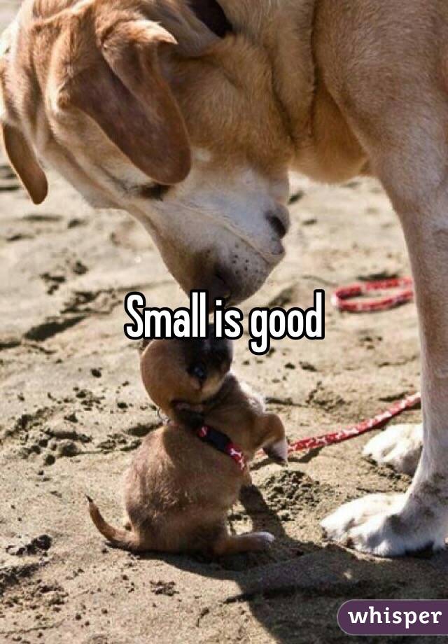 Small is good