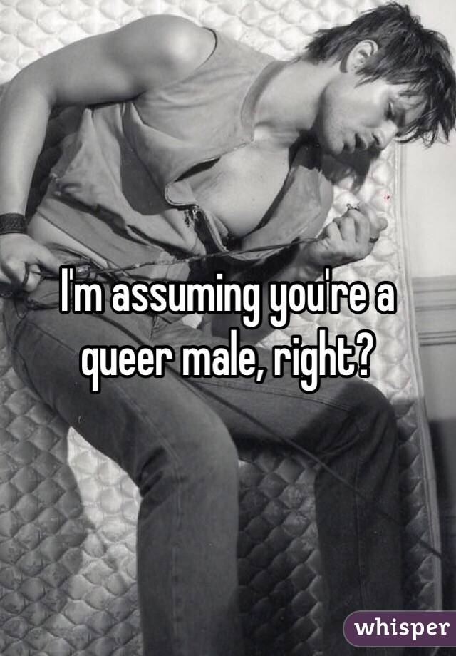 I'm assuming you're a queer male, right?