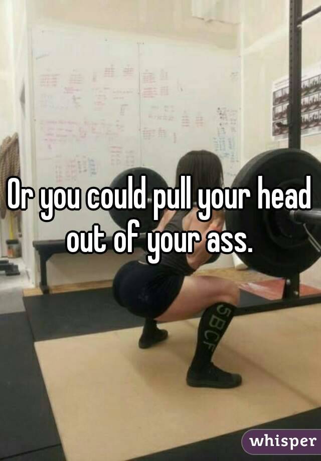 Or you could pull your head out of your ass. 