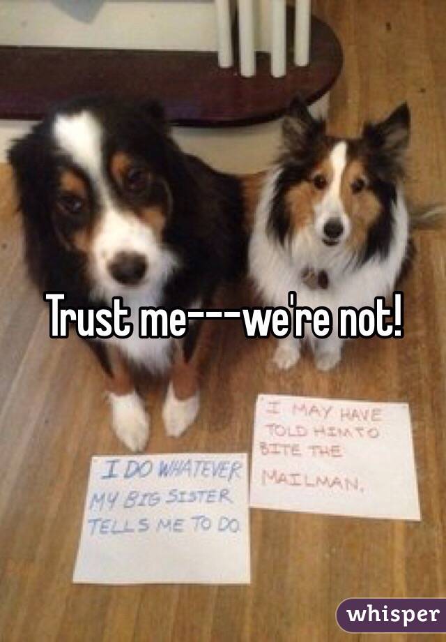 Trust me---we're not!