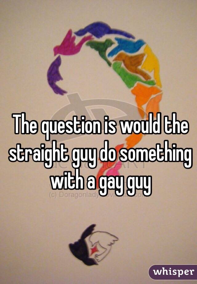 The question is would the straight guy do something with a gay guy