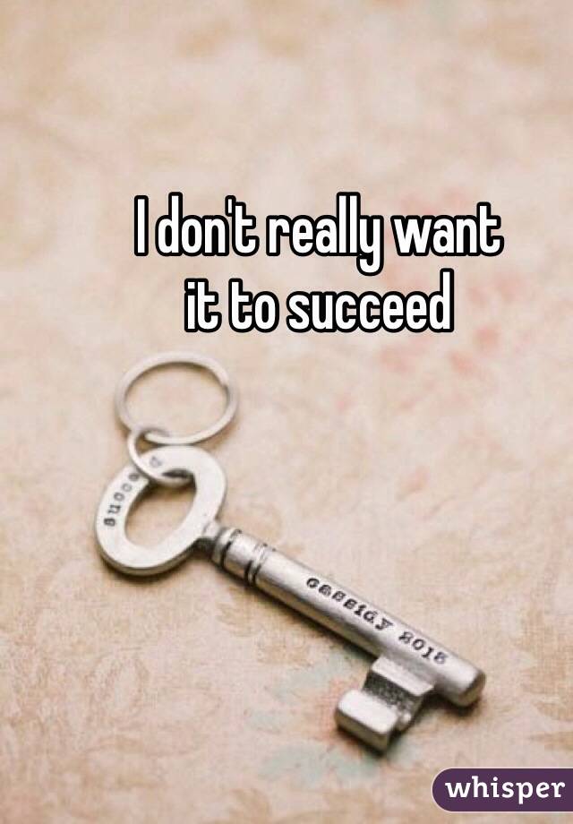 I don't really want 
it to succeed 
