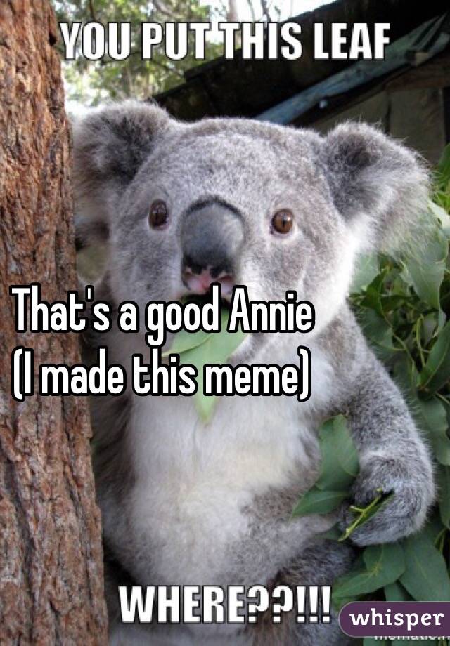 That's a good Annie
(I made this meme)