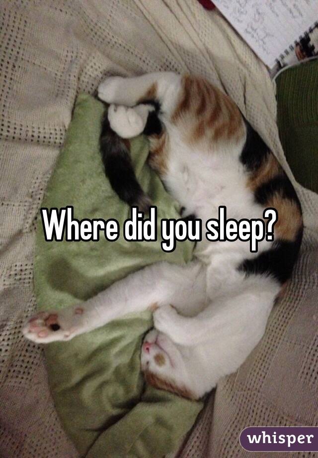 Where did you sleep? 