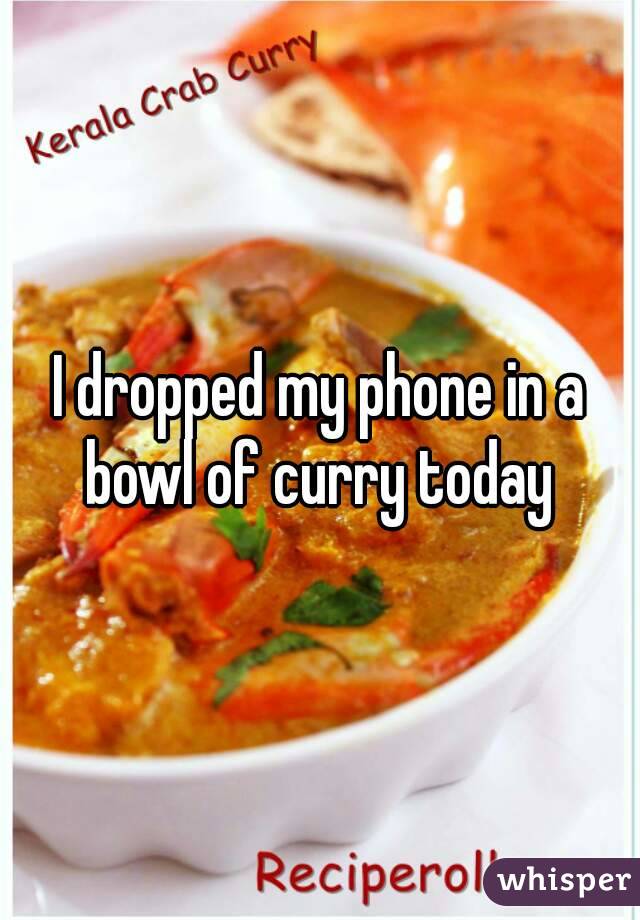 I dropped my phone in a bowl of curry today 