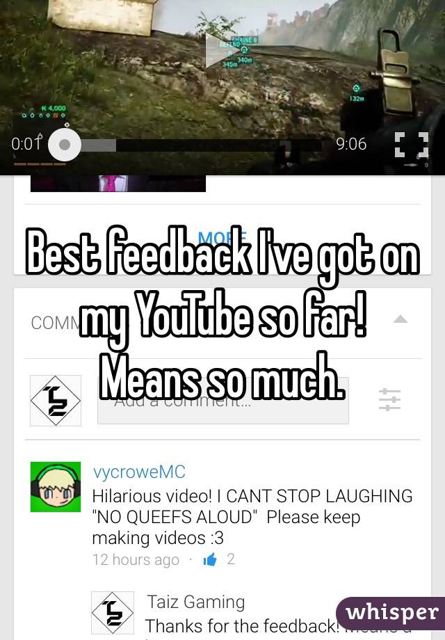 Best feedback I've got on my YouTube so far!
Means so much. 