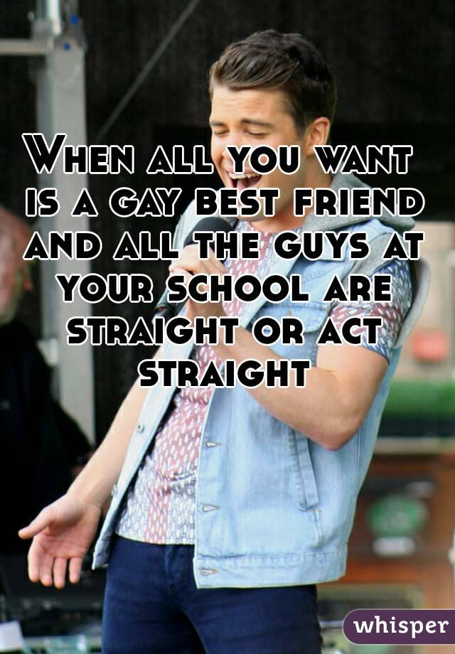 When all you want is a gay best friend and all the guys at your school are straight or act straight