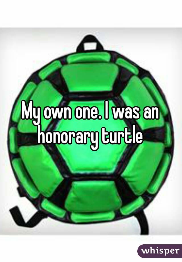 My own one. I was an honorary turtle 