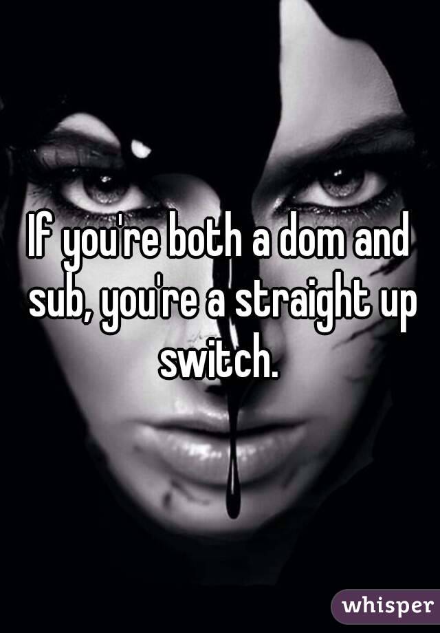 If you're both a dom and sub, you're a straight up switch. 
