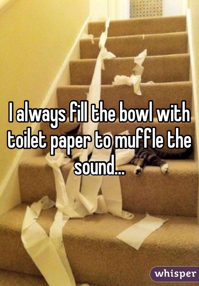 I always fill the bowl with toilet paper to muffle the sound...