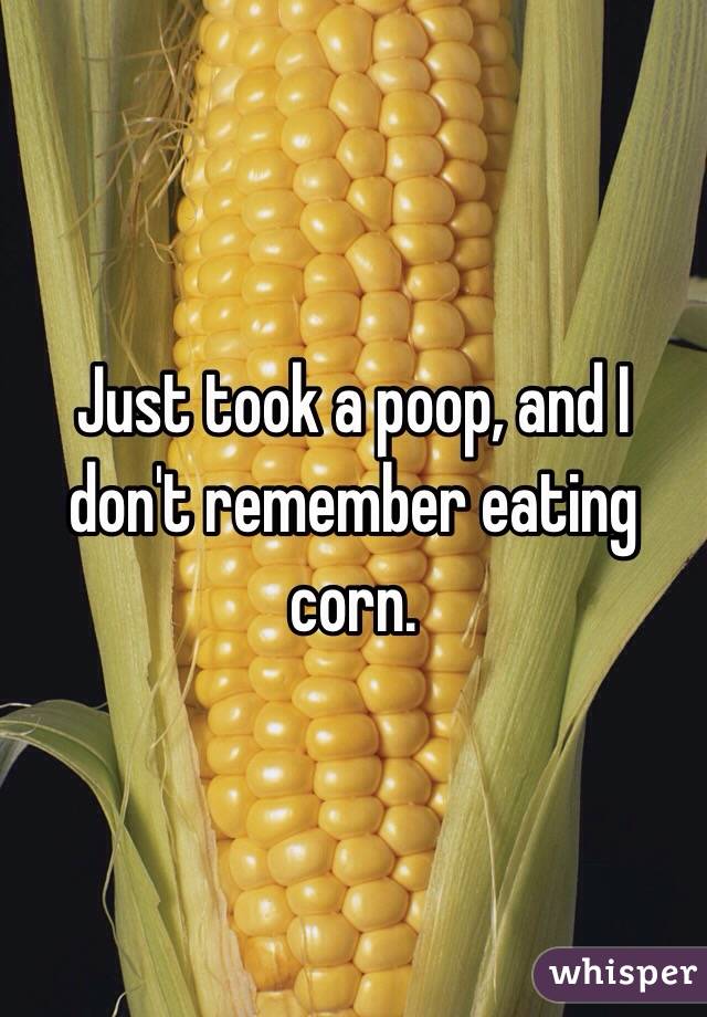 Just took a poop, and I don't remember eating corn. 