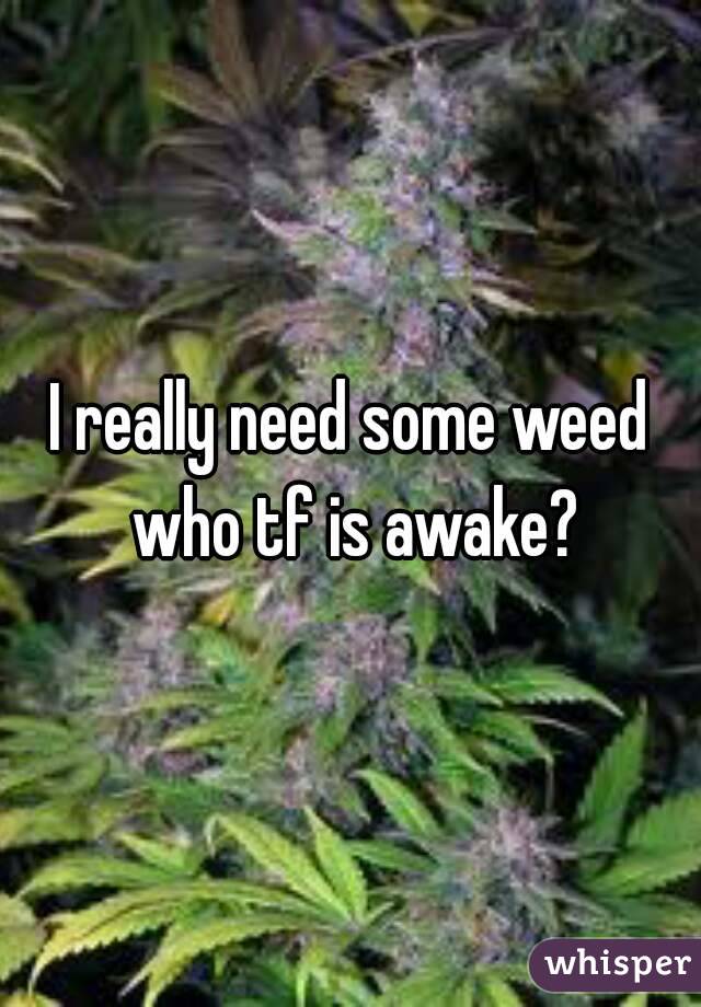 I really need some weed who tf is awake?
