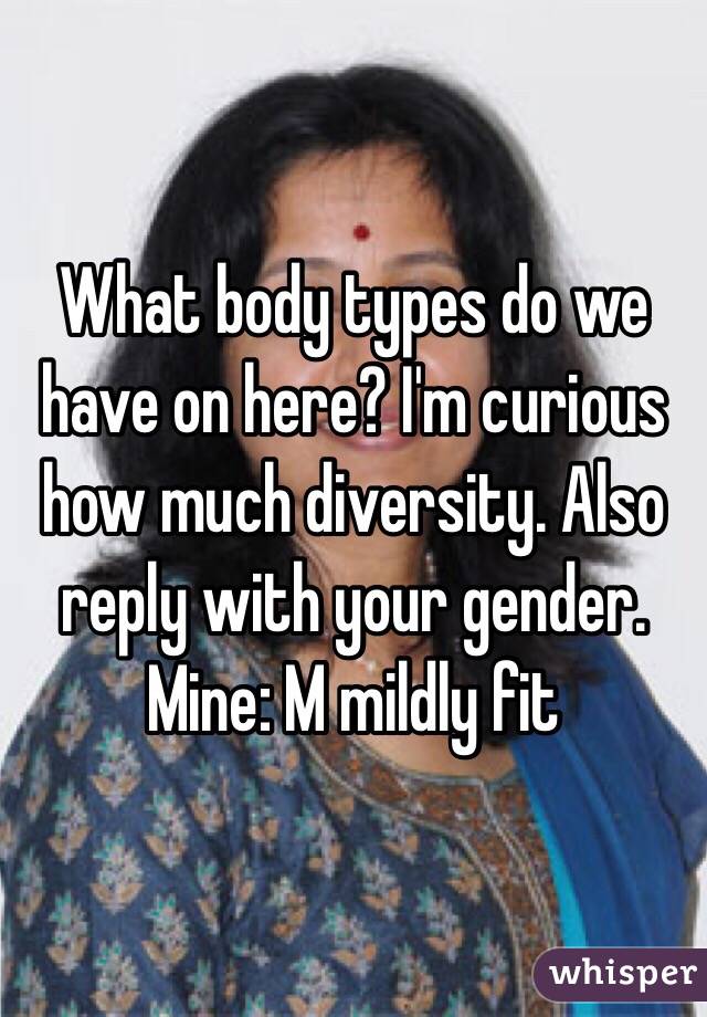 What body types do we have on here? I'm curious how much diversity. Also reply with your gender.
Mine: M mildly fit