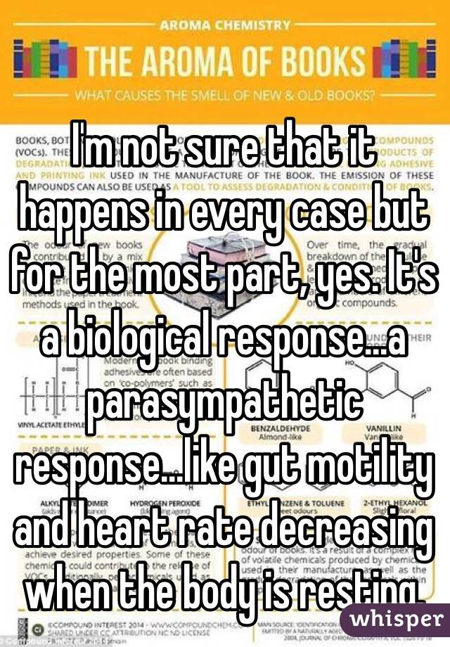 I'm not sure that it happens in every case but for the most part, yes. It's a biological response...a parasympathetic response...like gut motility and heart rate decreasing when the body is resting.  
