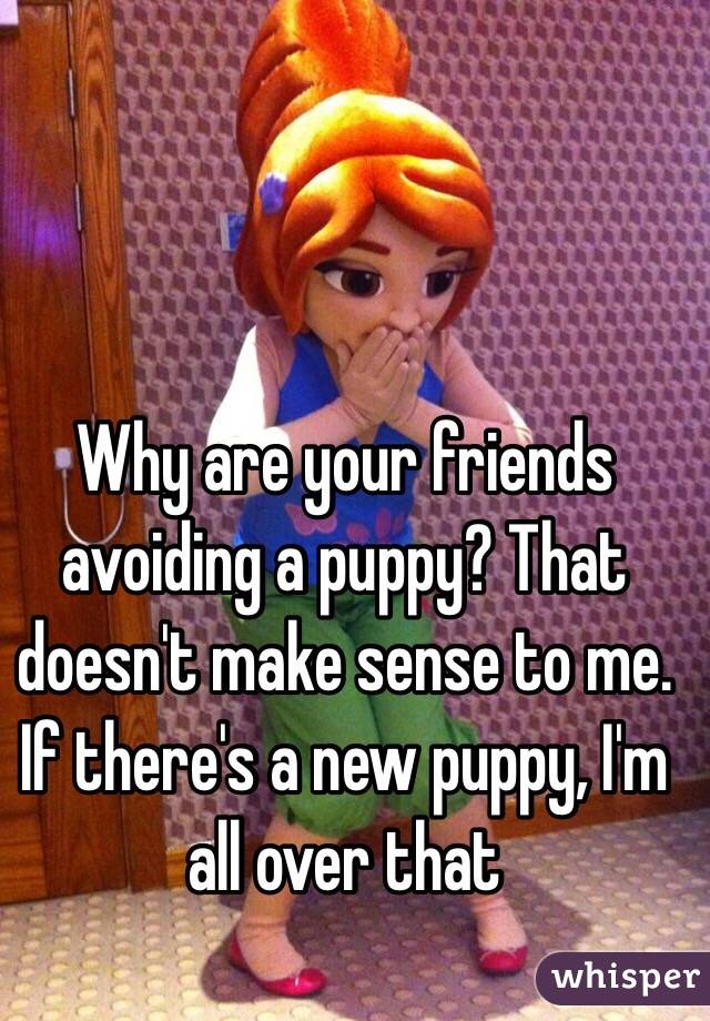 Why are your friends avoiding a puppy? That doesn't make sense to me. If there's a new puppy, I'm all over that 