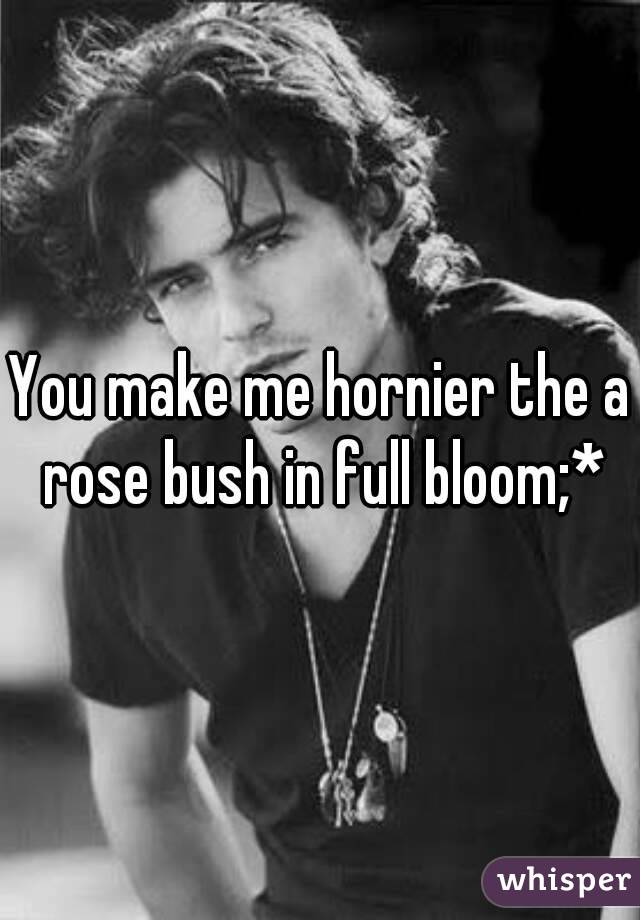 You make me hornier the a rose bush in full bloom;*