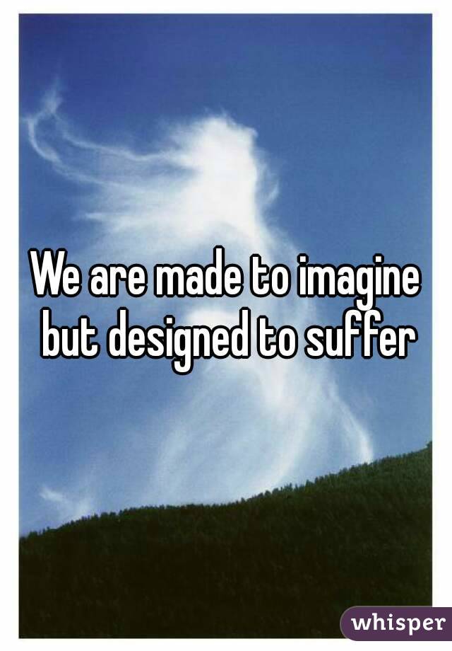 We are made to imagine but designed to suffer