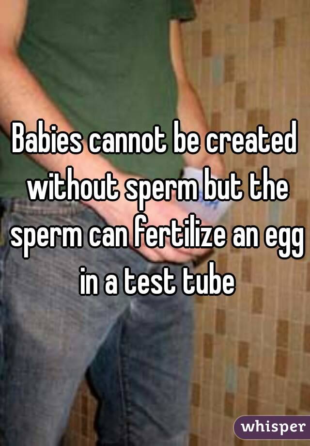 Babies cannot be created without sperm but the sperm can fertilize an egg in a test tube