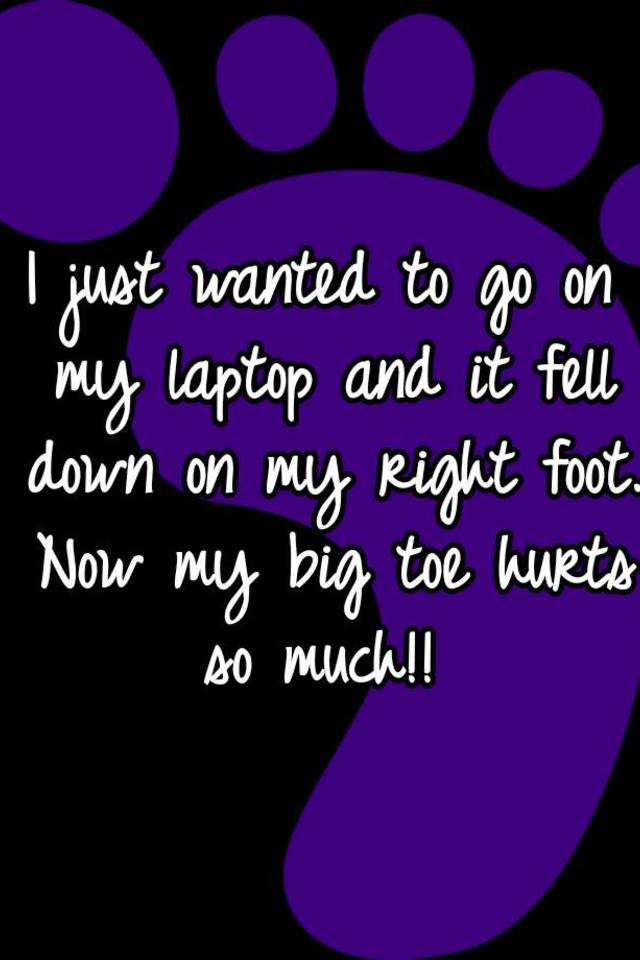 i-just-wanted-to-go-on-my-laptop-and-it-fell-down-on-my-right-foot-now