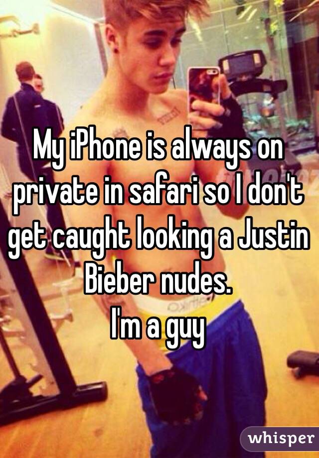 My iPhone is always on private in safari so I don't get caught looking a Justin Bieber nudes.
I'm a guy 