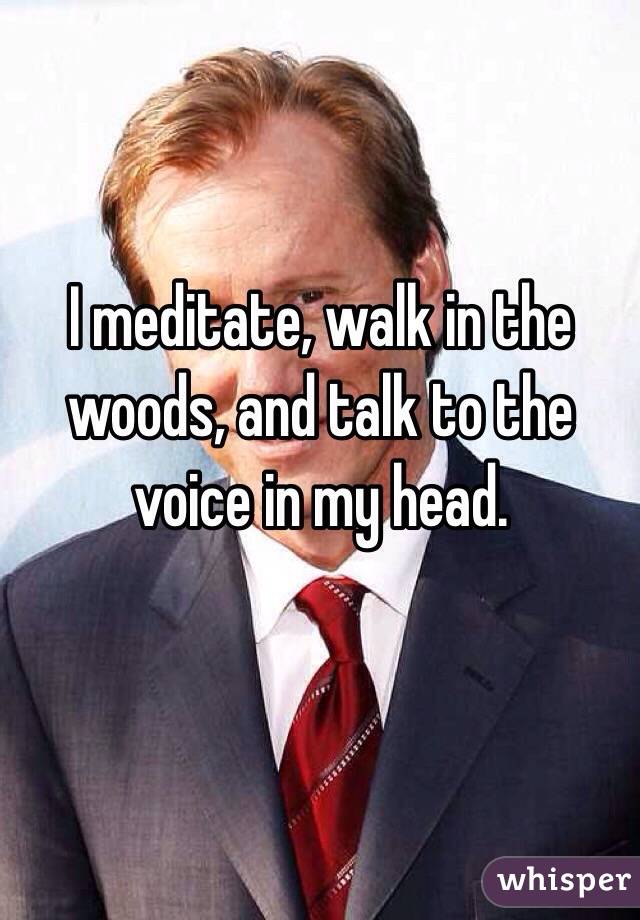 I meditate, walk in the woods, and talk to the voice in my head. 

