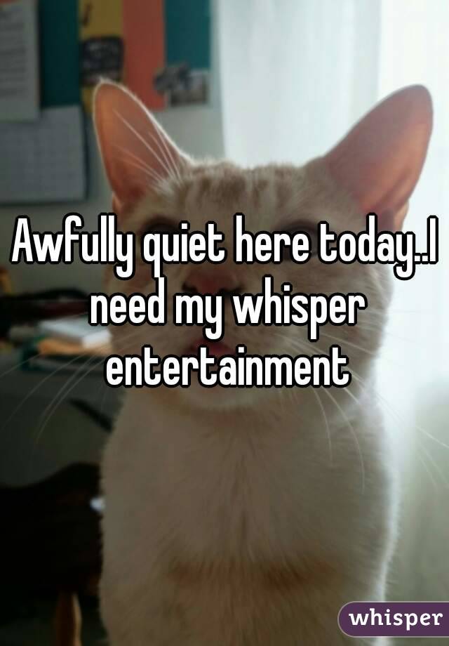 Awfully quiet here today..I need my whisper entertainment