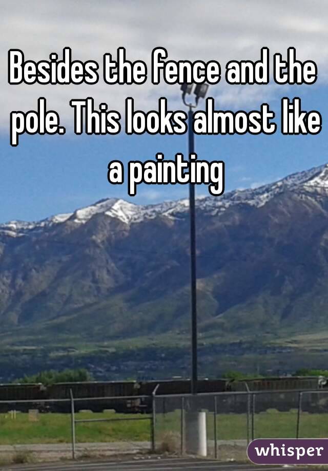 Besides the fence and the pole. This looks almost like a painting