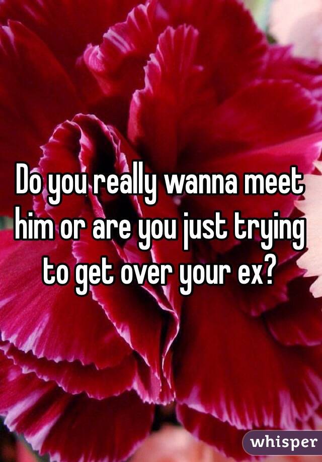 Do you really wanna meet him or are you just trying to get over your ex?