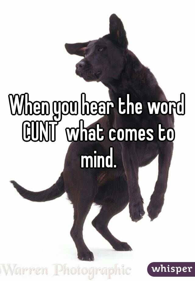 When you hear the word CUNT  what comes to mind.