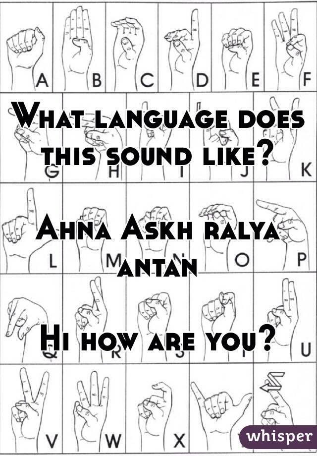 What language does this sound like?

Ahna Askh ralya antan

Hi how are you?