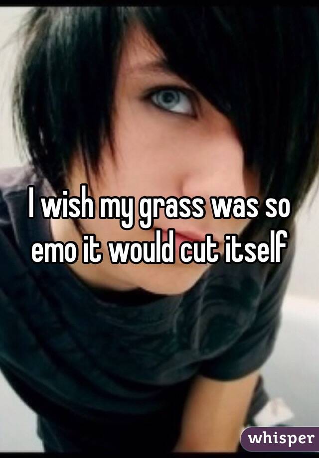 I wish my grass was so emo it would cut itself