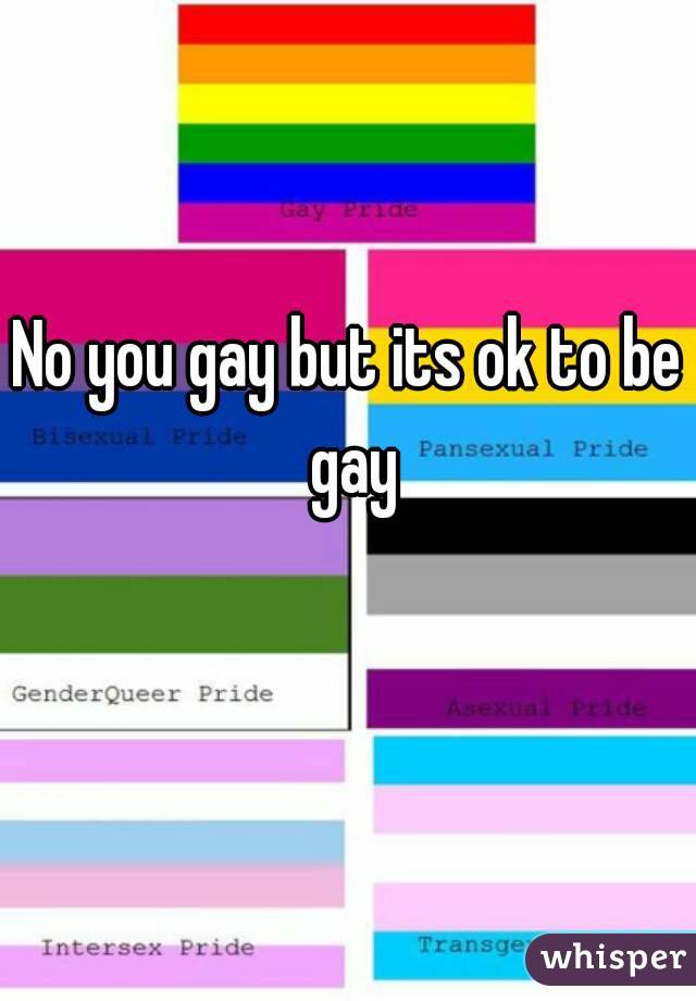 No you gay but its ok to be gay