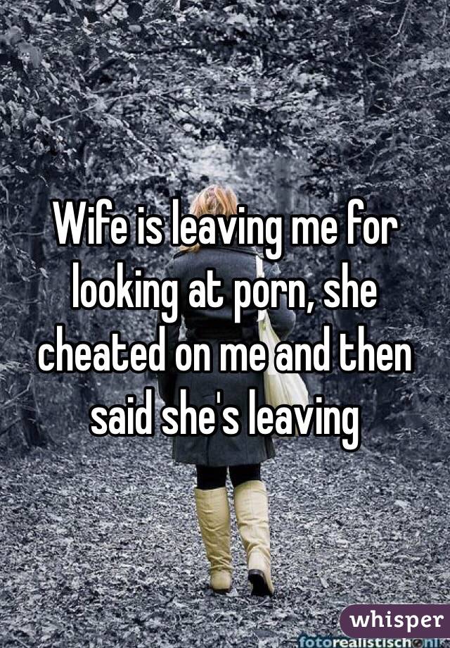 Wife is leaving me for looking at porn, she cheated on me and then said she's leaving
