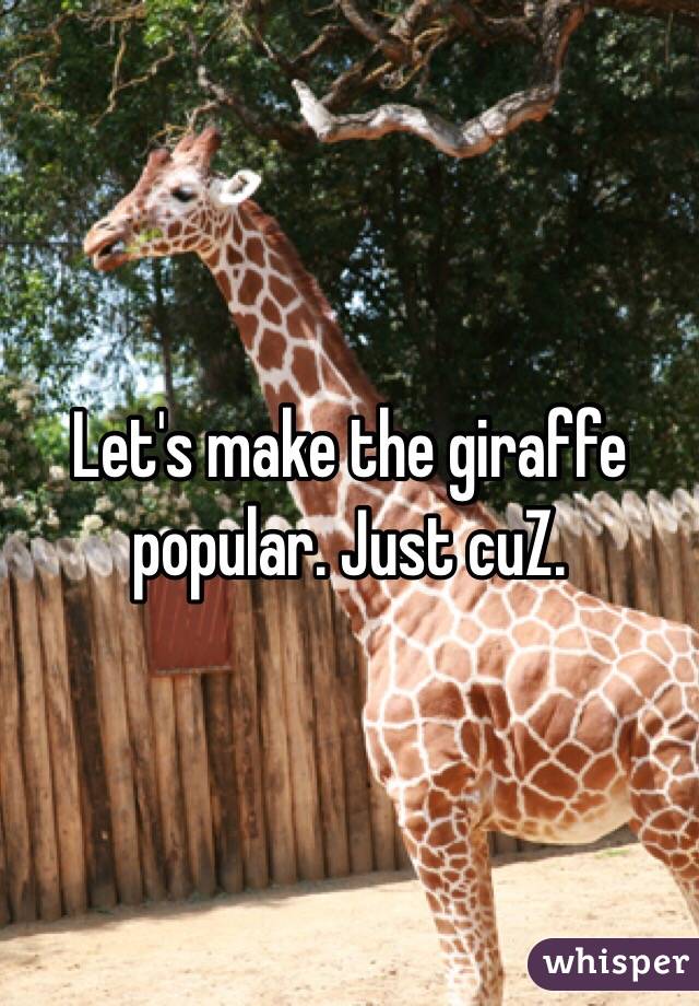 Let's make the giraffe popular. Just cuZ. 