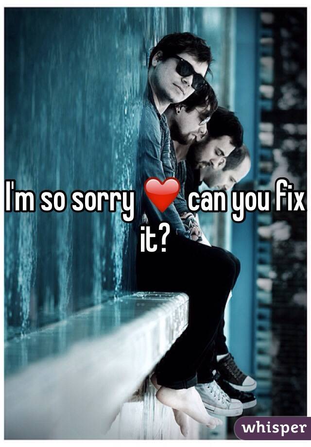 I'm so sorry ❤️ can you fix it?