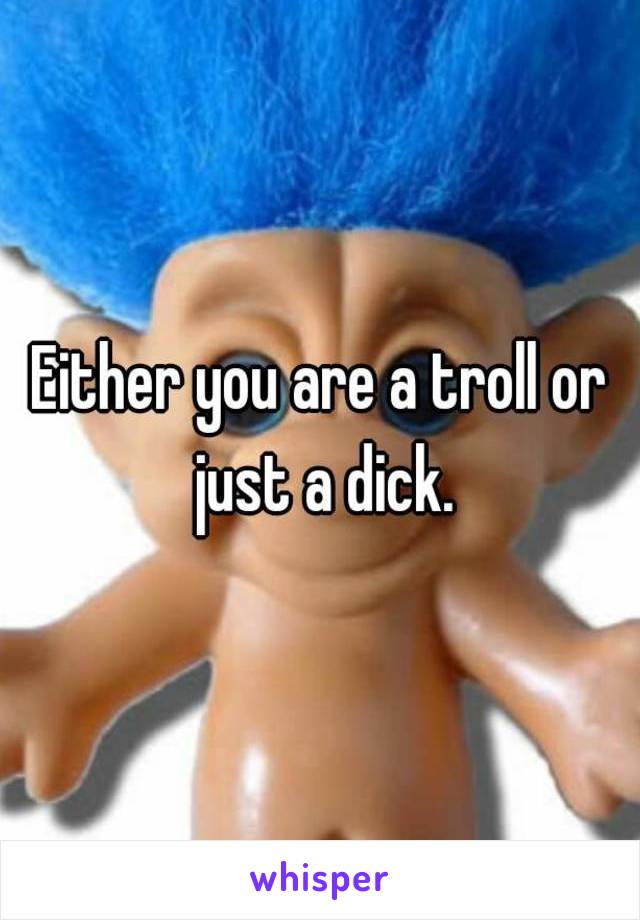 Either you are a troll or just a dick.