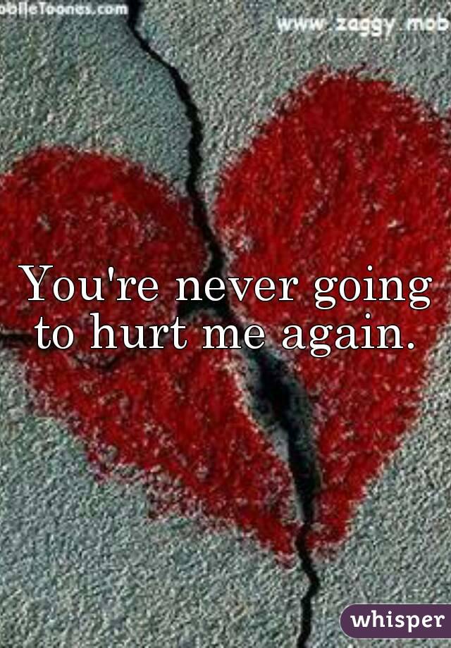 You're never going to hurt me again. 