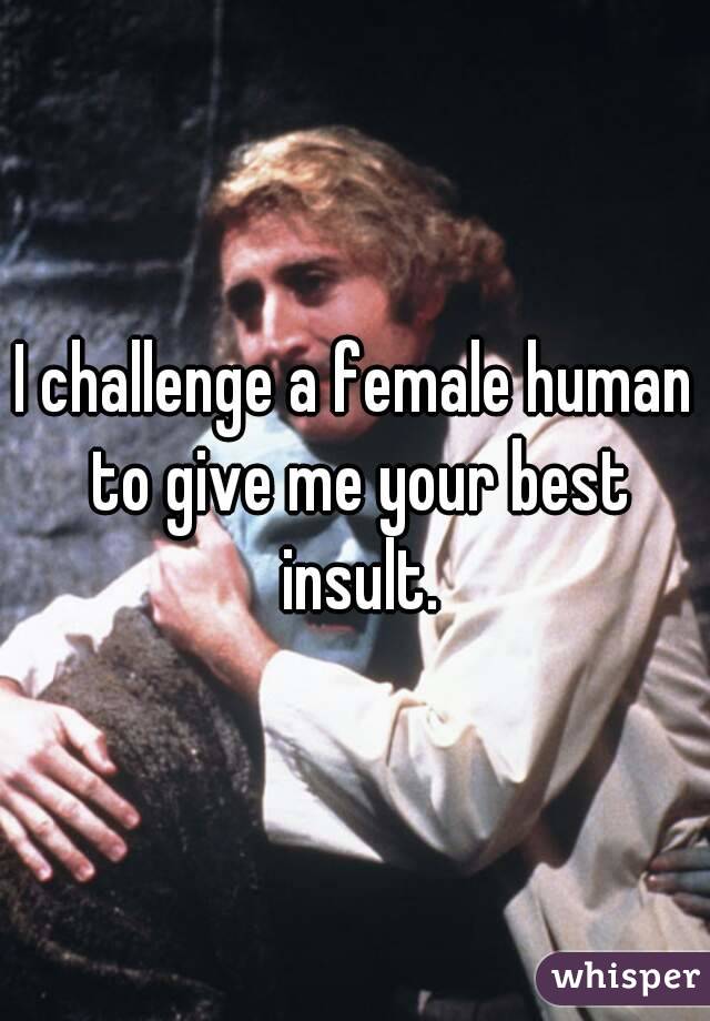 I challenge a female human to give me your best insult.