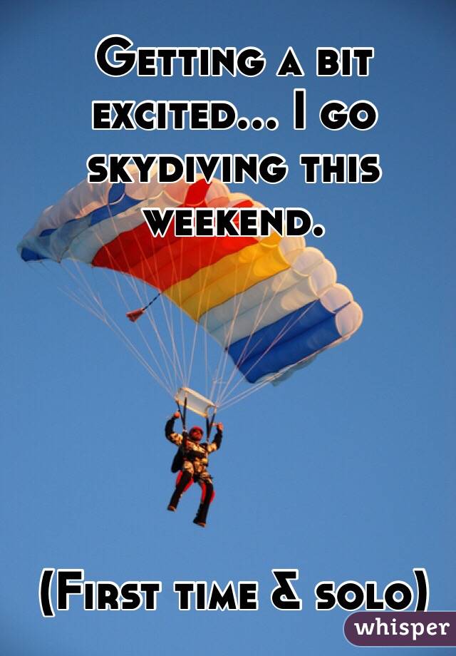 Getting a bit excited… I go skydiving this weekend. 






(First time & solo)