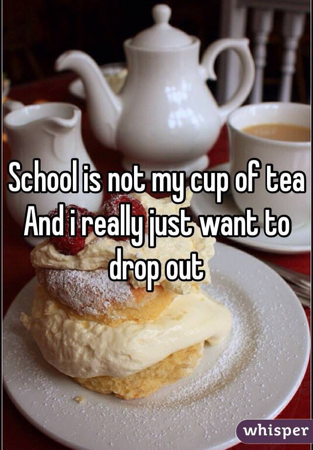 School is not my cup of tea 
And i really just want to drop out