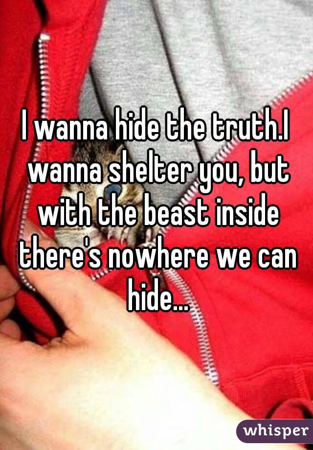 I wanna hide the truth.I wanna shelter you, but with the beast inside there's nowhere we can hide...