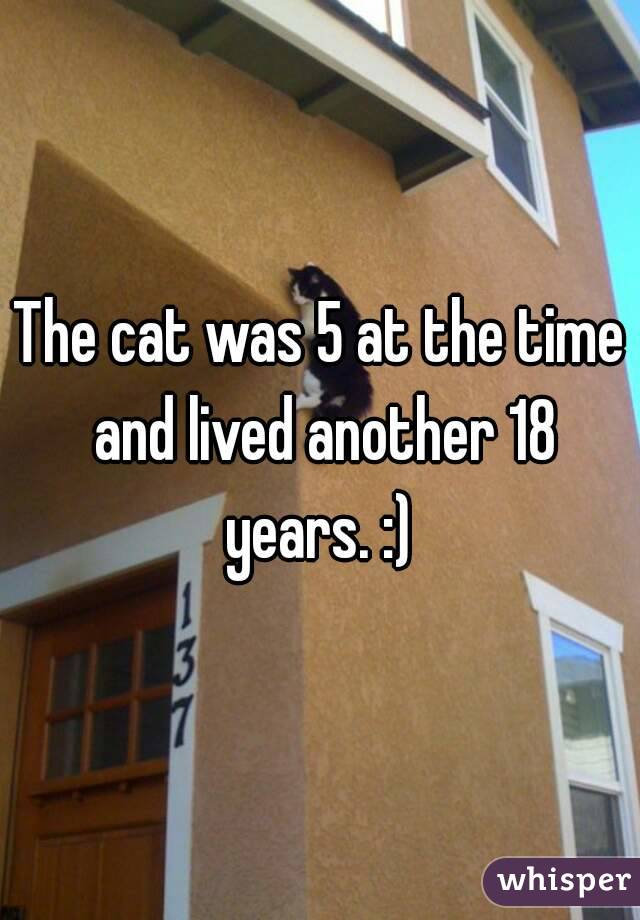 The cat was 5 at the time and lived another 18 years. :) 
