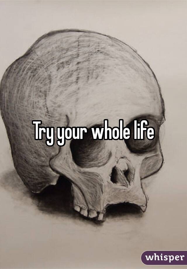 Try your whole life 