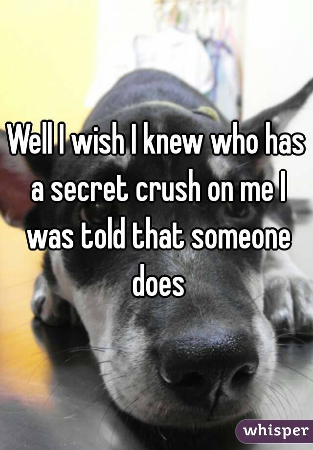 Well I wish I knew who has a secret crush on me I was told that someone does