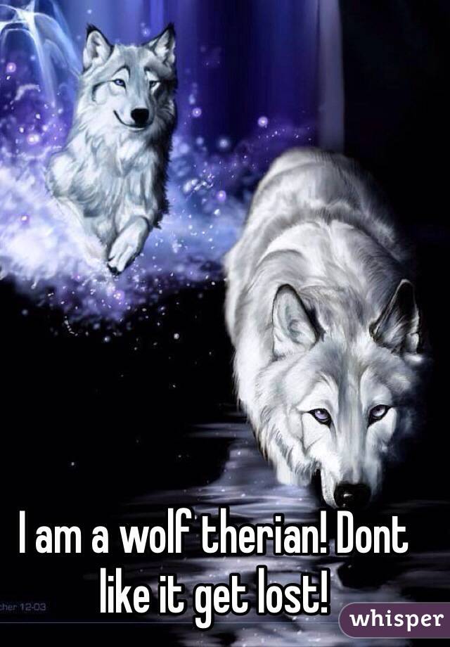 I am a wolf therian! Dont like it get lost!