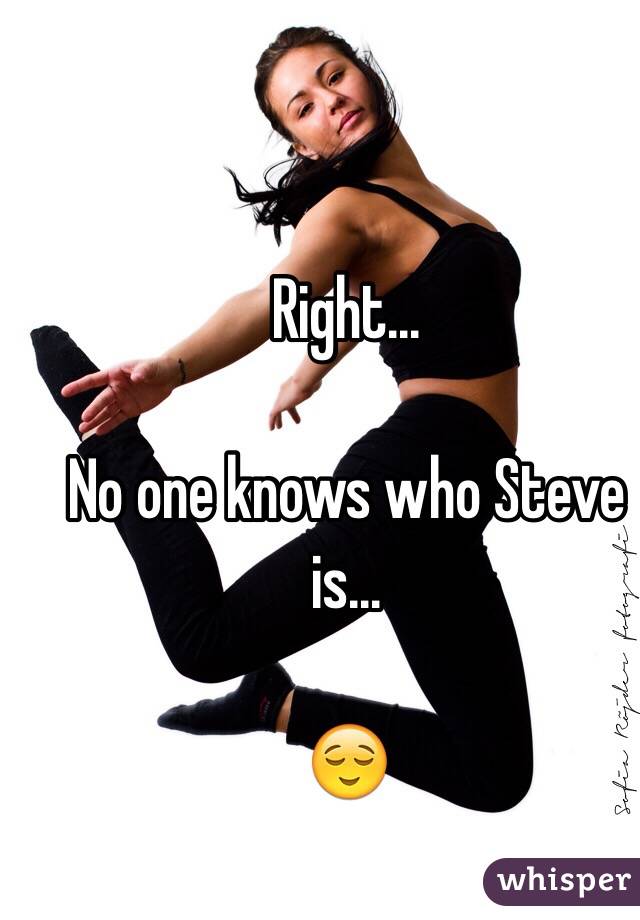 Right...

No one knows who Steve is...

😌