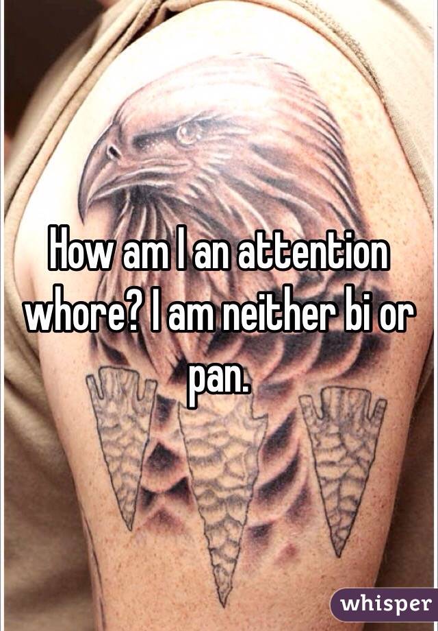 How am I an attention whore? I am neither bi or pan. 
