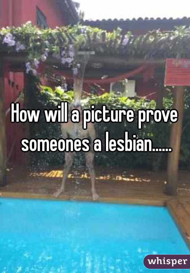 How will a picture prove someones a lesbian......