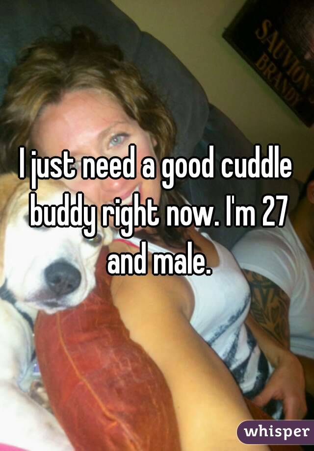 I just need a good cuddle buddy right now. I'm 27 and male.