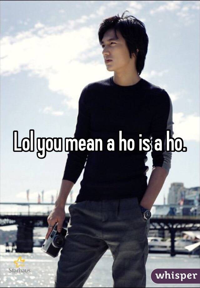 Lol you mean a ho is a ho.